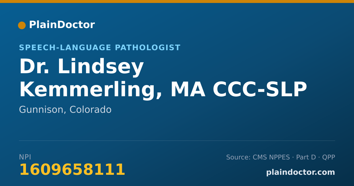 Shareable card for Lindsey Kemmerling, MA CCC-SLP - Speech-Language Pathologist, Gunnison, CO
