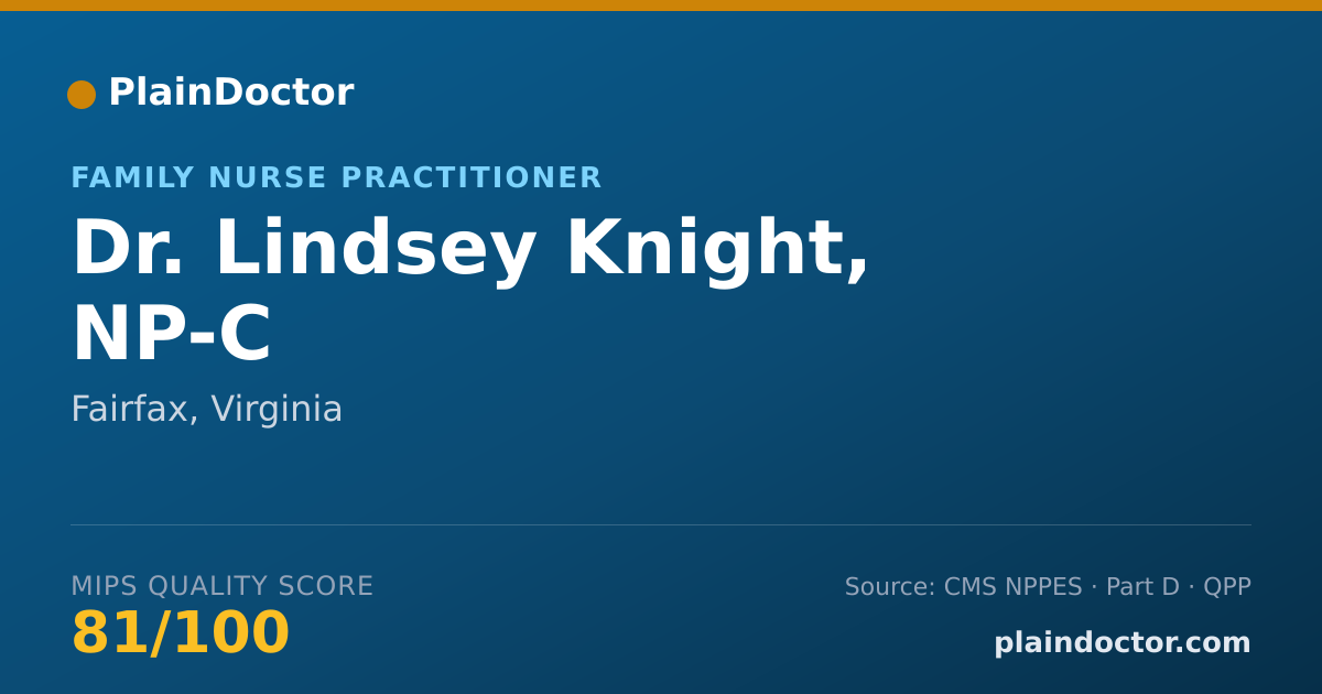 Shareable card for Lindsey Knight, NP-C - Family Nurse Practitioner, Fairfax, VA
