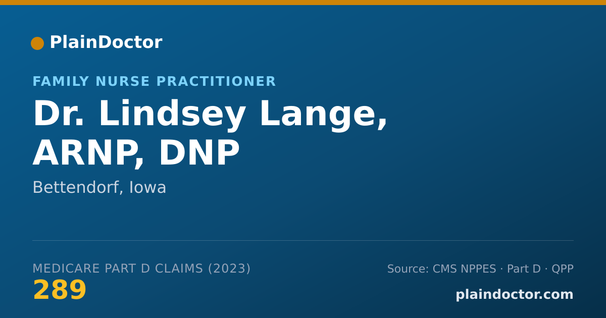 Shareable card for Lindsey Lange, ARNP, DNP - Family Nurse Practitioner, Bettendorf, IA