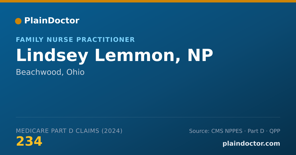 Shareable card for Lindsey Lemmon, NP - Family Nurse Practitioner, Beachwood, OH