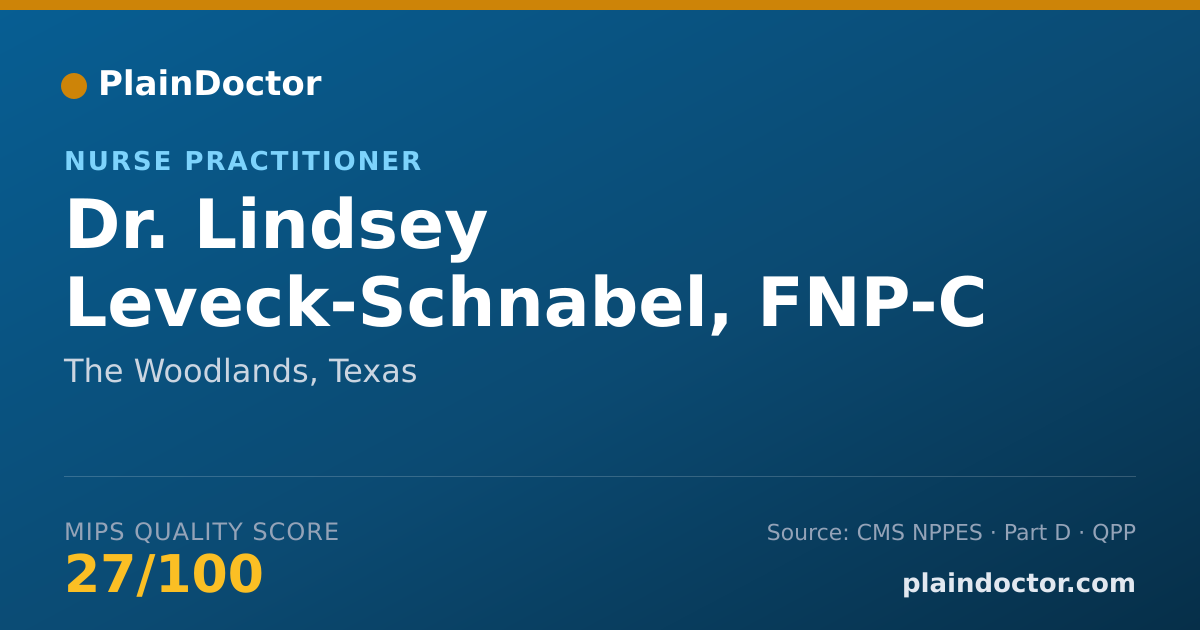 Shareable card for Lindsey Leveck-Schnabel, FNP-C - Nurse Practitioner, The Woodlands, TX