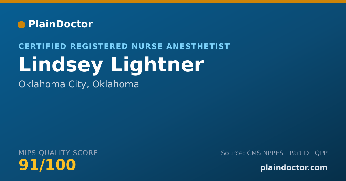 Shareable card for Lindsey Lightner - Certified Registered Nurse Anesthetist, Oklahoma City, OK