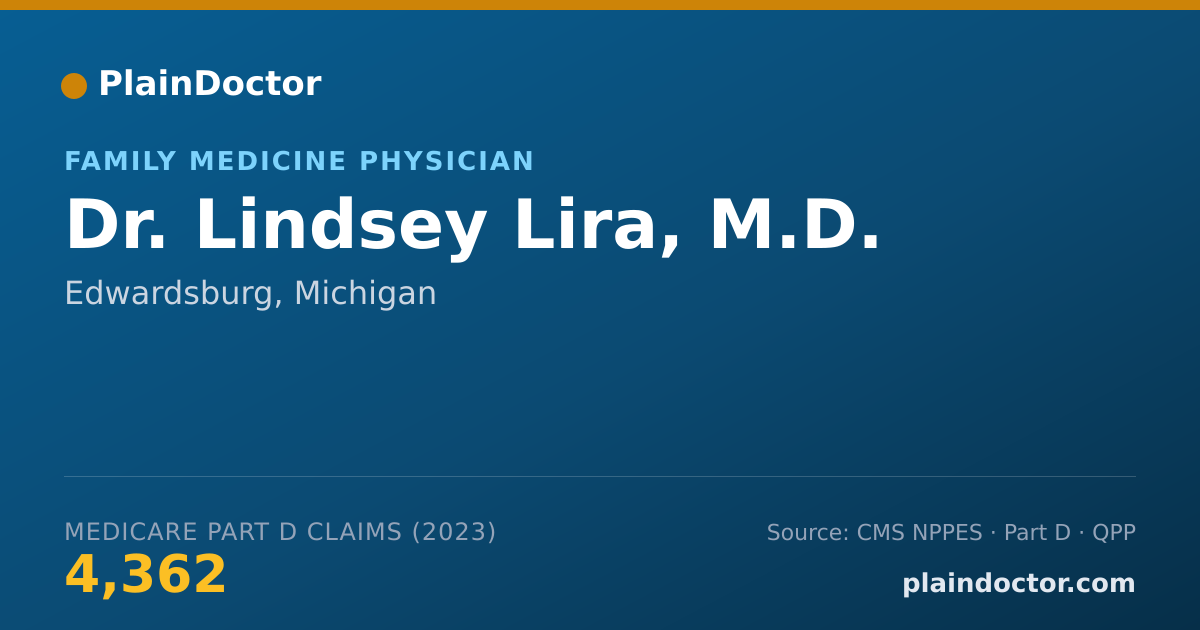 Shareable card for Lindsey Lira, M.D. - Family Medicine Physician, Edwardsburg, MI