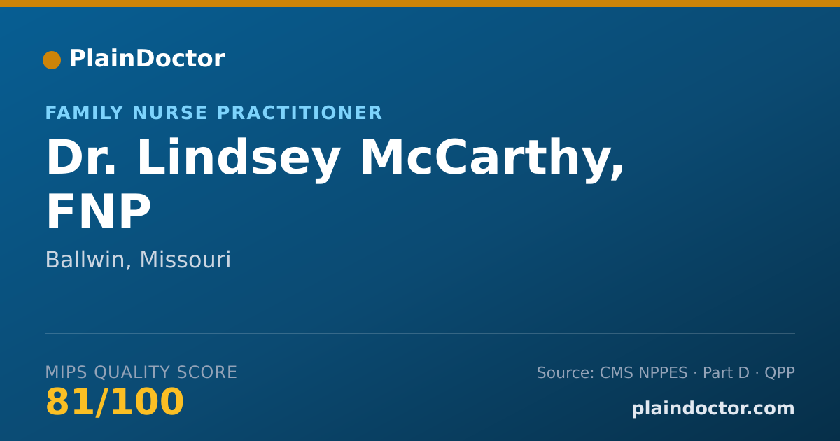 Shareable card for Lindsey McCarthy, FNP - Family Nurse Practitioner, Ballwin, MO