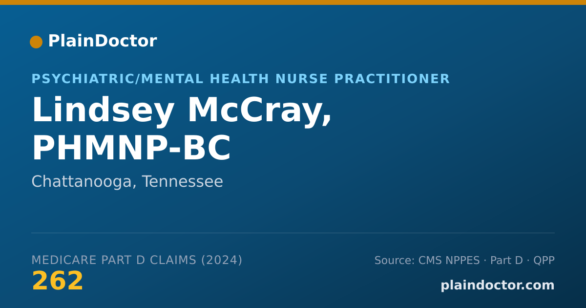 Shareable card for Lindsey McCray, PHMNP-BC - Psychiatric/Mental Health Nurse Practitioner, Chattanooga, TN