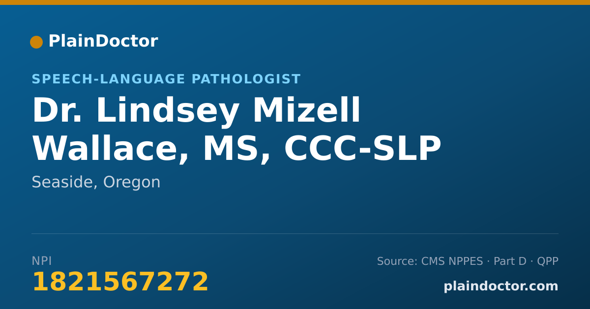 Shareable card for Lindsey Mizell Wallace, MS, CCC-SLP - Speech-Language Pathologist, Seaside, OR