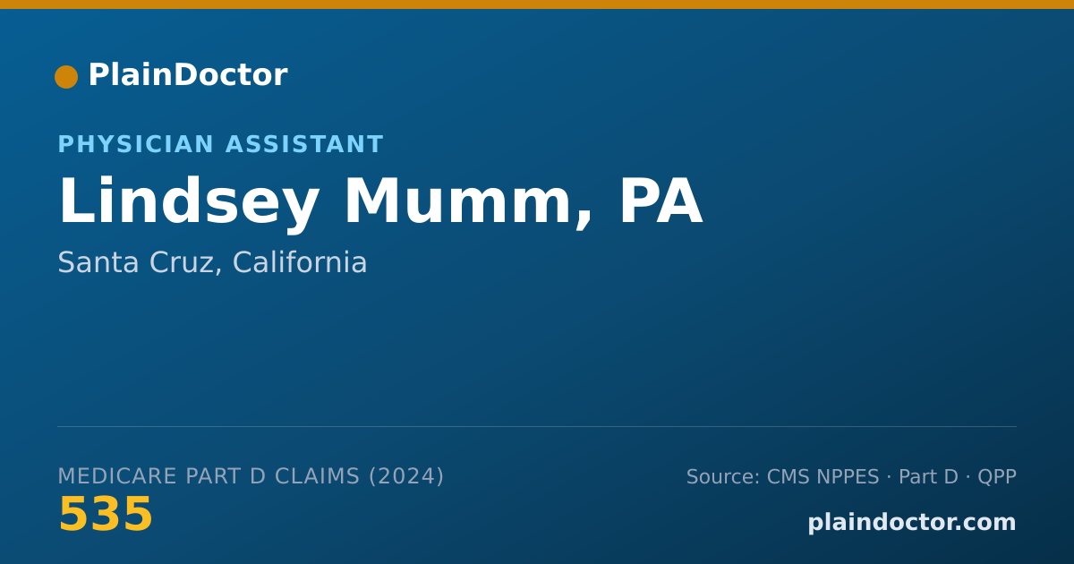 Shareable card for Lindsey Mumm, PA - Physician Assistant, Santa Cruz, CA