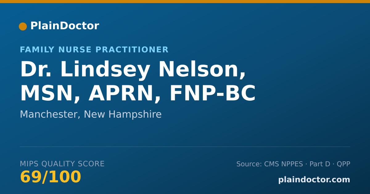 Shareable card for Lindsey Nelson, MSN, APRN, FNP-BC - Family Nurse Practitioner, Manchester, NH