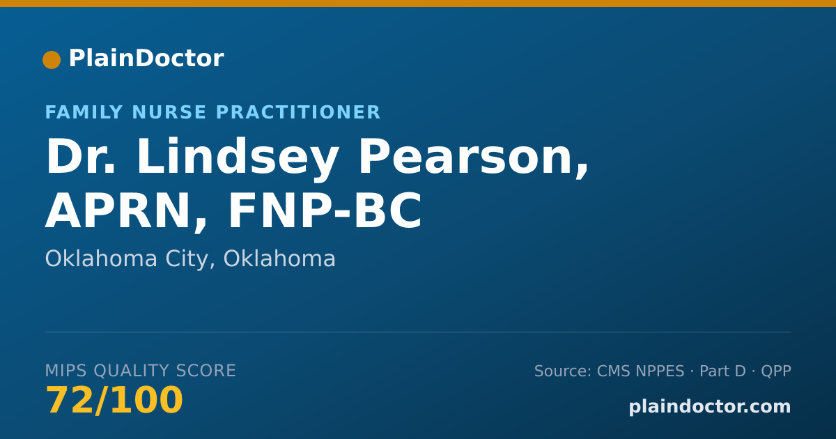 Shareable card for Lindsey Pearson, APRN, FNP-BC - Family Nurse Practitioner, Oklahoma City, OK