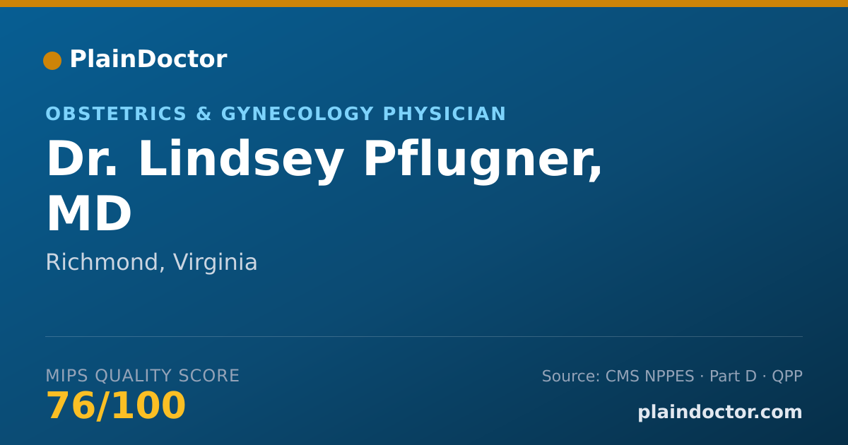 Shareable card for Lindsey Pflugner, MD - Obstetrics & Gynecology Physician, Richmond, VA