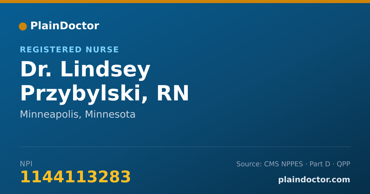 Shareable card for Lindsey Przybylski, RN - Registered Nurse, Minneapolis, MN