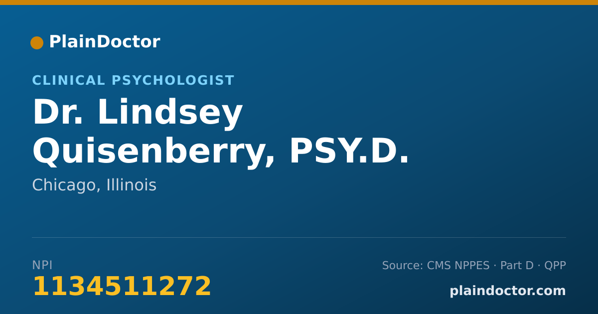 Shareable card for Lindsey Quisenberry, PSY.D. - Clinical Psychologist, Chicago, IL