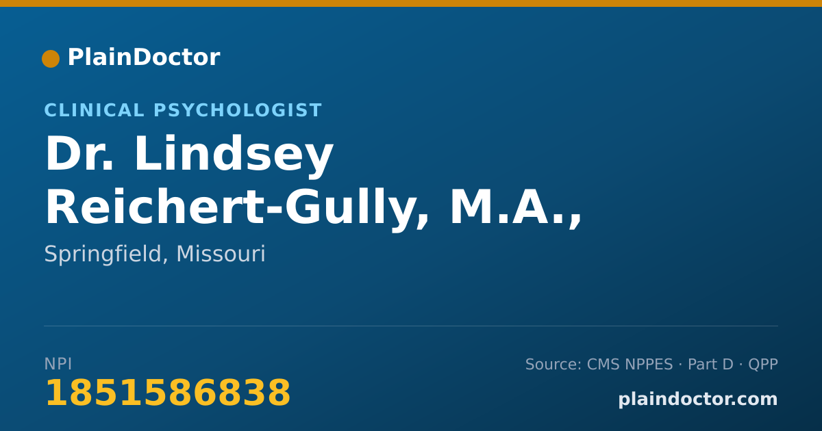 Shareable card for Lindsey Reichert-Gully, M.A., PSYD - Clinical Psychologist, Springfield, MO