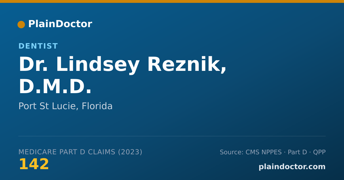 Shareable card for Lindsey Reznik, D.M.D. - Dentist, Port St Lucie, FL