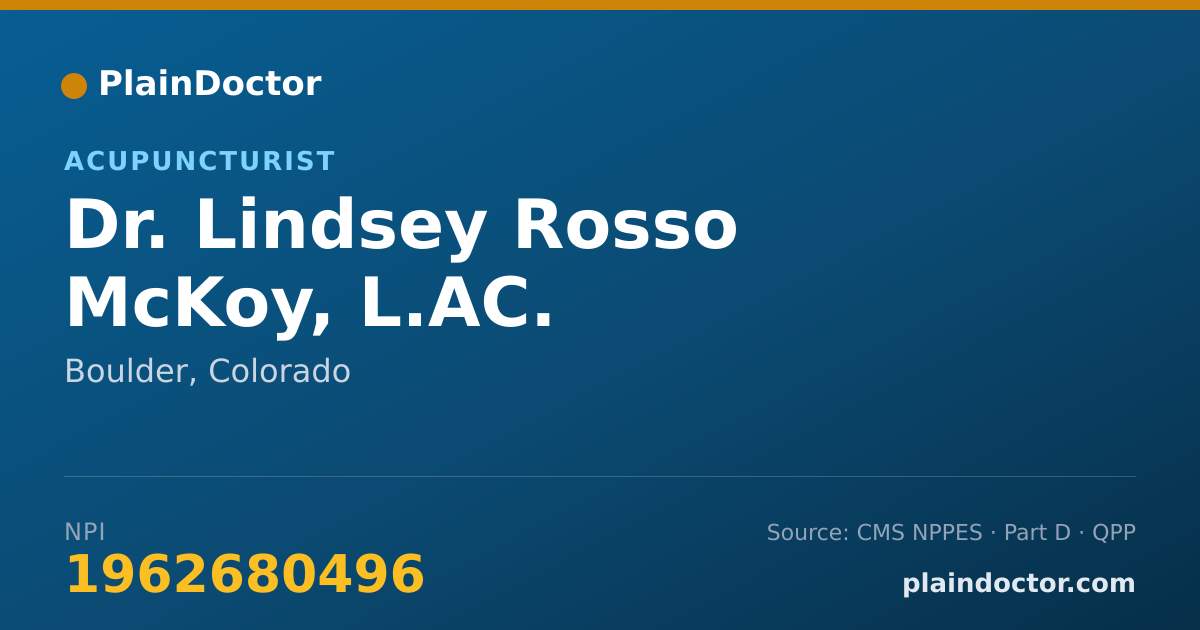 Shareable card for Lindsey Rosso McKoy, L.AC. - Acupuncturist, Boulder, CO
