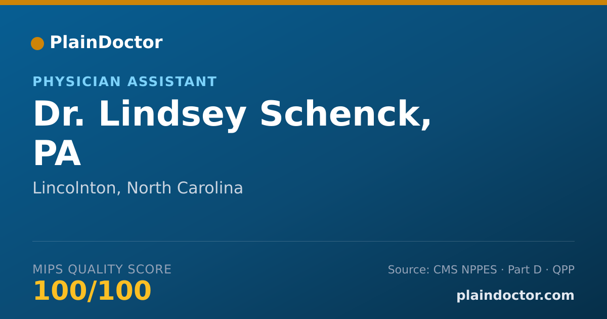 Shareable card for Lindsey Schenck, PA - Physician Assistant, Lincolnton, NC