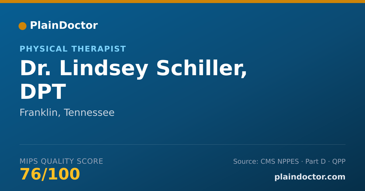 Shareable card for Lindsey Schiller, DPT - Physical Therapist, Franklin, TN