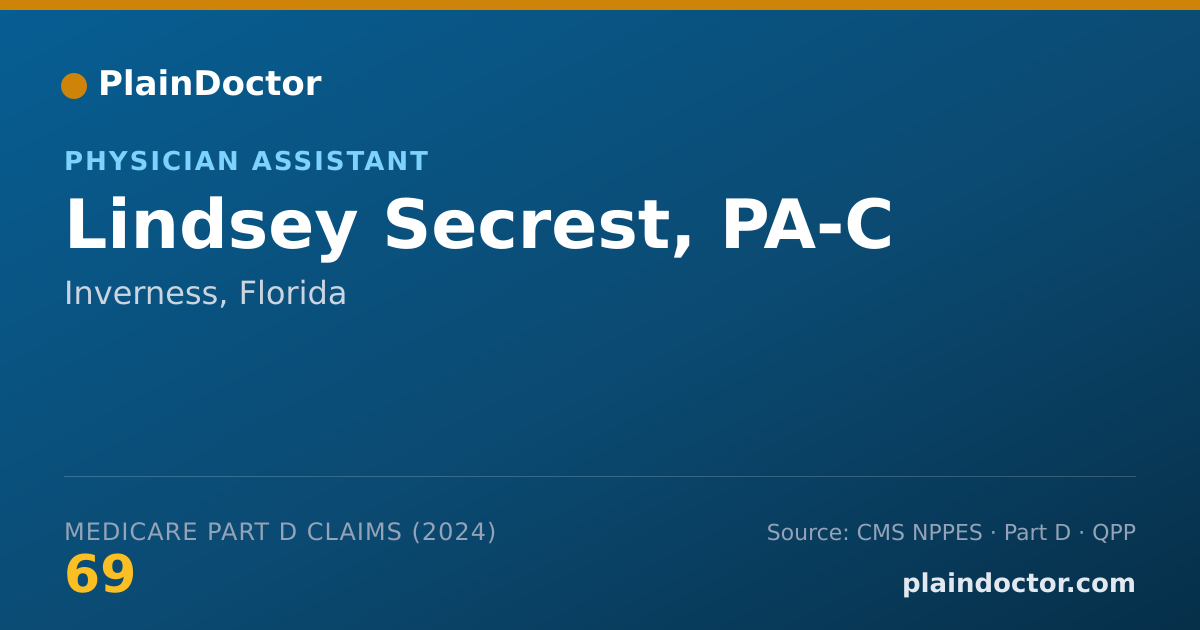 Shareable card for Lindsey Secrest, PA-C - Physician Assistant, Inverness, FL