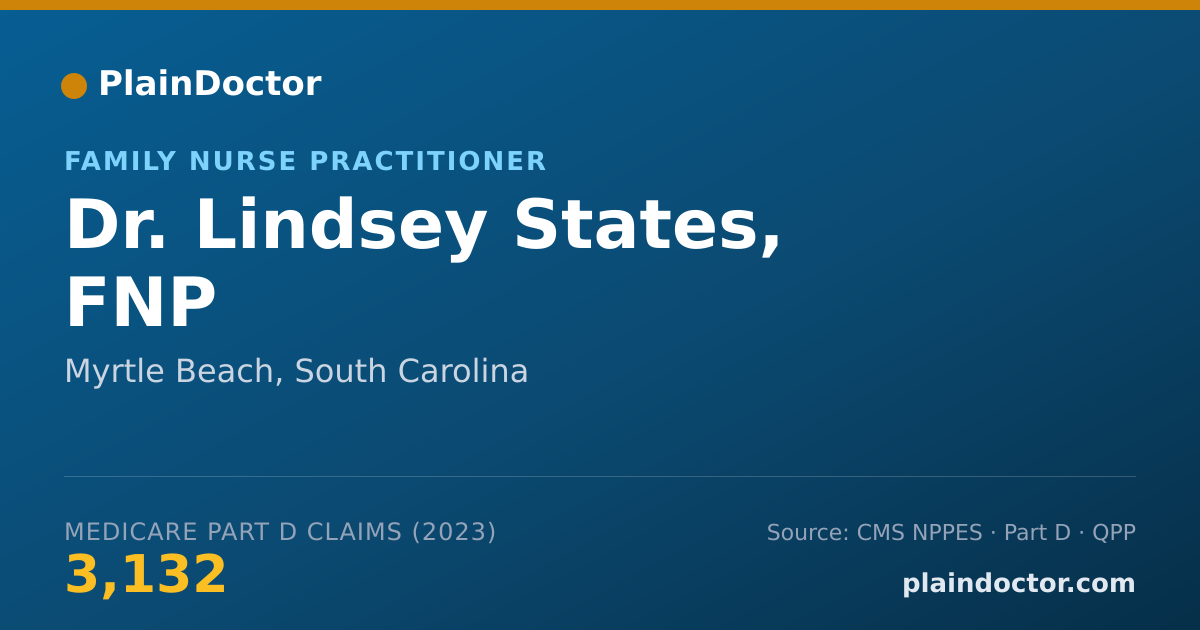 Shareable card for Lindsey States, FNP - Family Nurse Practitioner, Myrtle Beach, SC