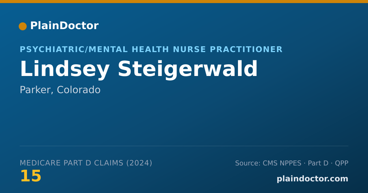 Shareable card for Lindsey Steigerwald - Psychiatric/Mental Health Nurse Practitioner, Parker, CO