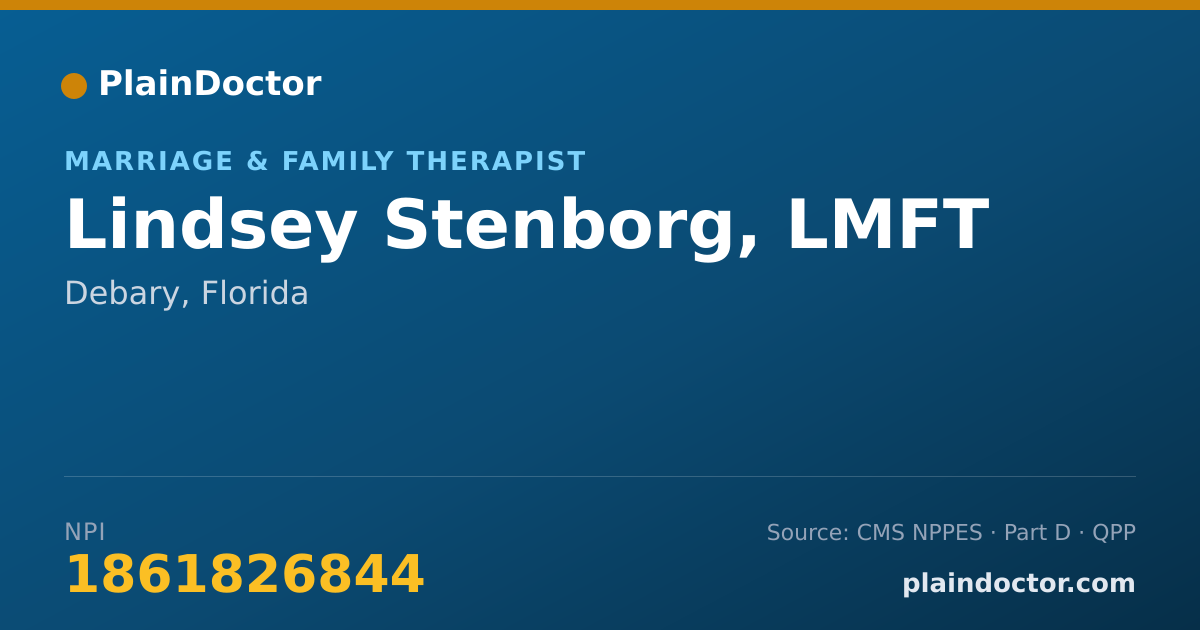 Shareable card for Lindsey Stenborg, LMFT - Marriage & Family Therapist, Debary, FL