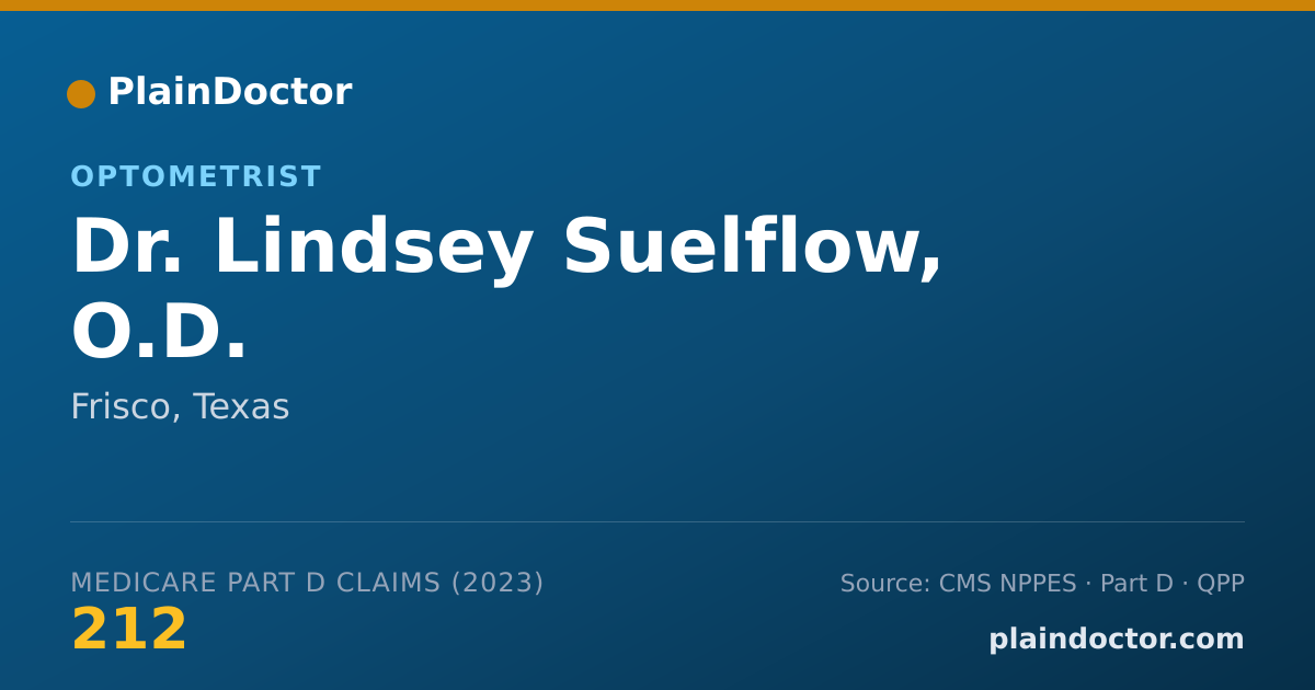 Shareable card for Lindsey Suelflow, O.D. - Optometrist, Frisco, TX