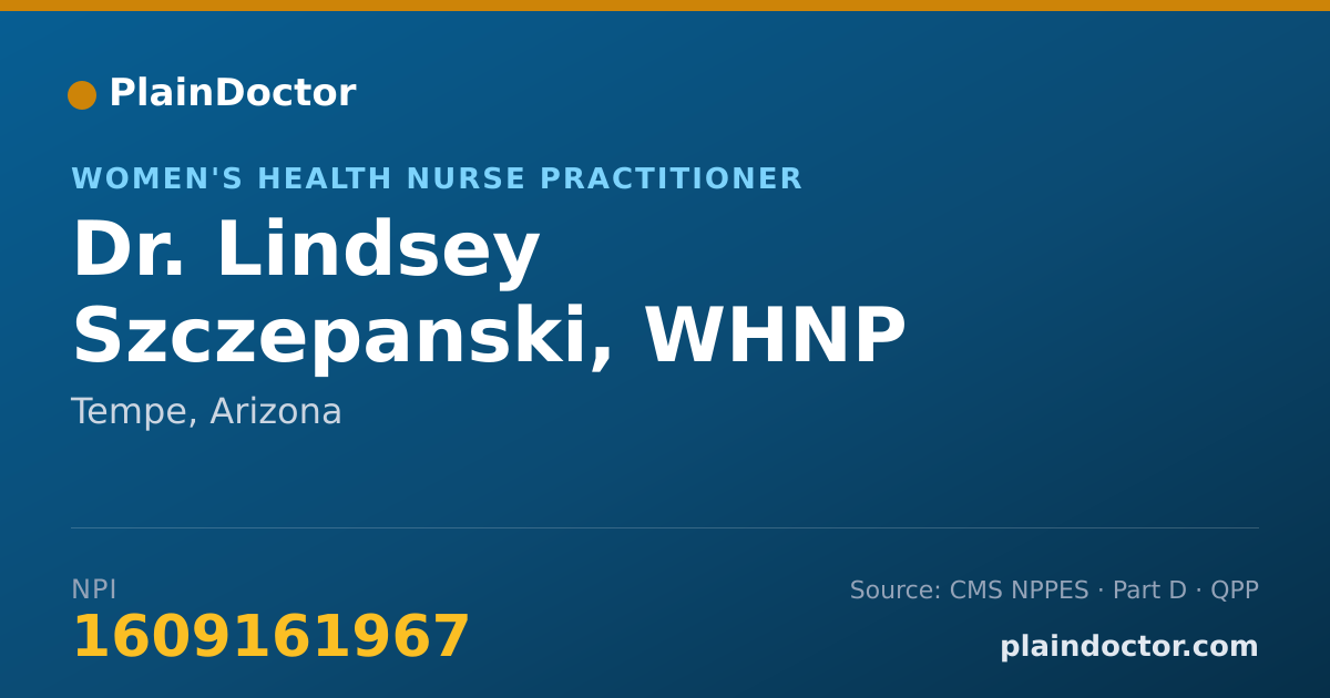 Shareable card for Lindsey Szczepanski, WHNP - Women's Health Nurse Practitioner, Tempe, AZ
