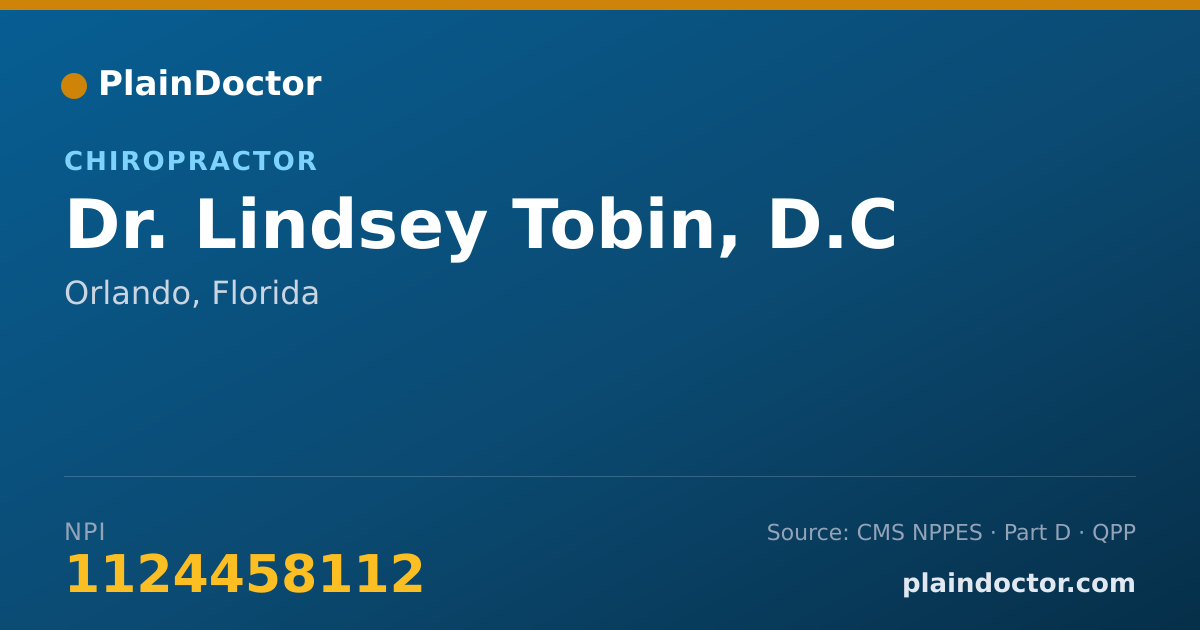 Shareable card for Lindsey Tobin, D.C - Chiropractor, Orlando, FL