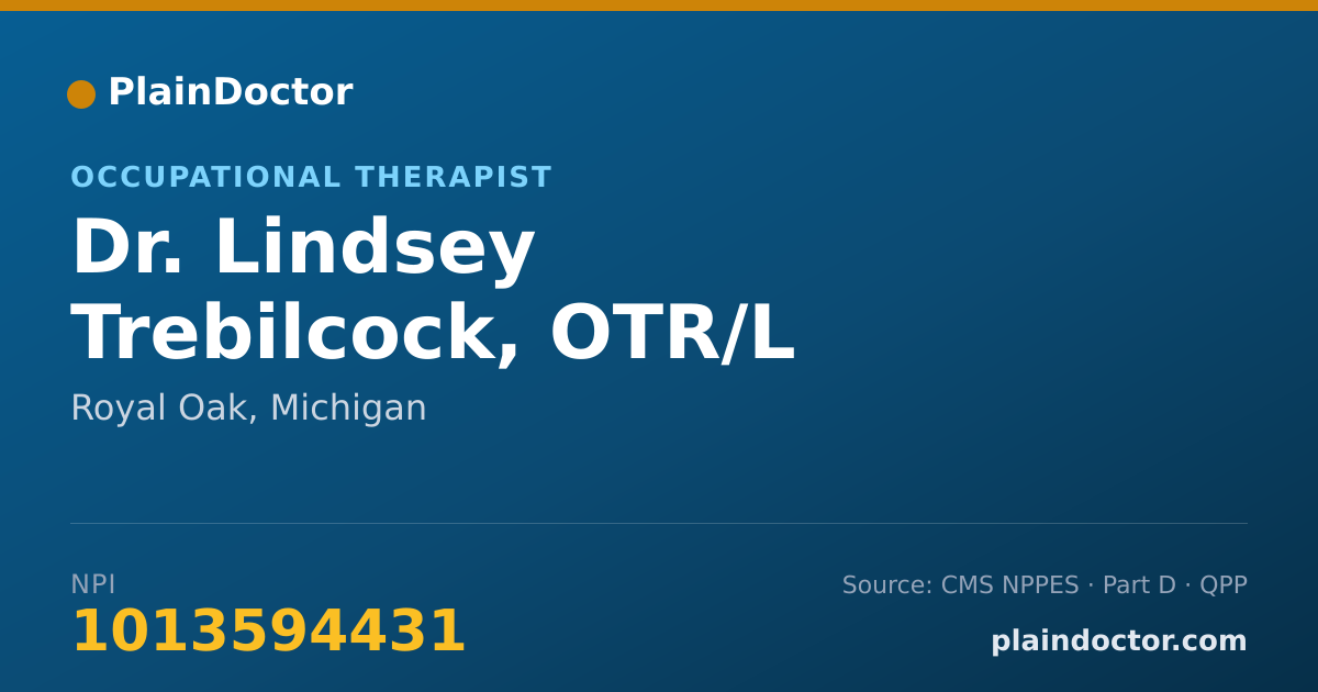 Shareable card for Lindsey Trebilcock, OTR/L - Occupational Therapist, Royal Oak, MI