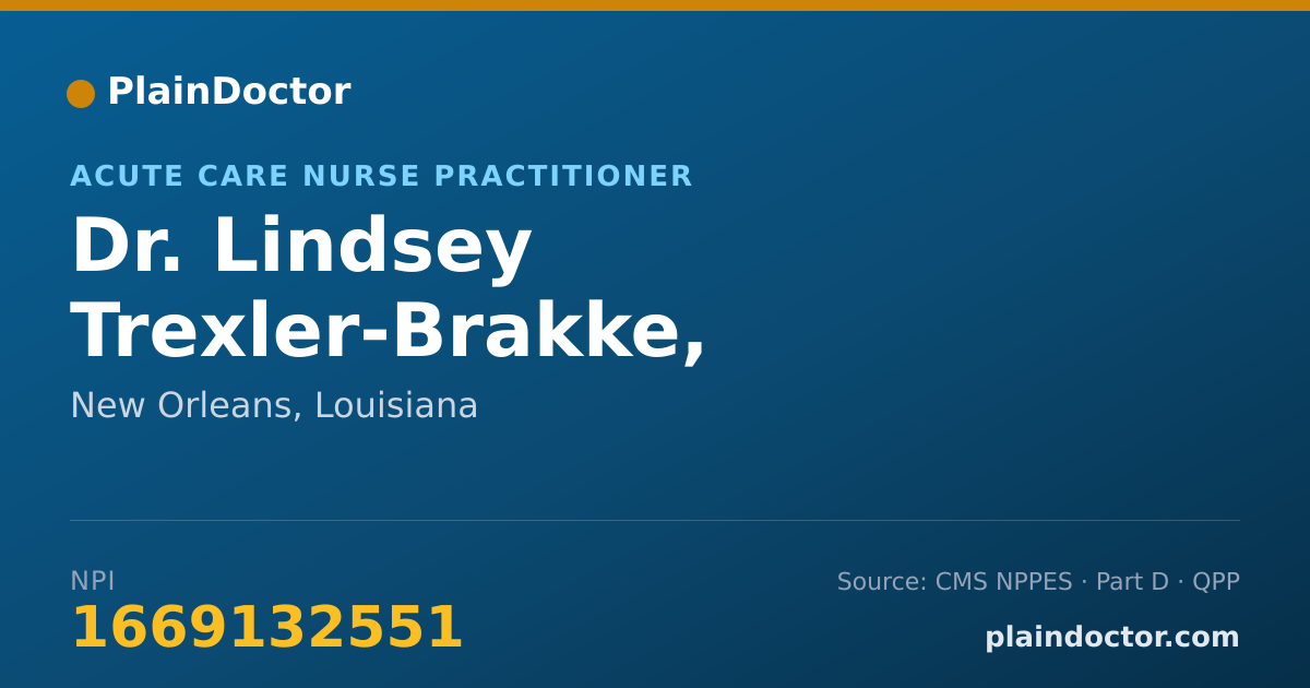Shareable card for Lindsey Trexler-Brakke, AG-ACNP - Acute Care Nurse Practitioner, New Orleans, LA