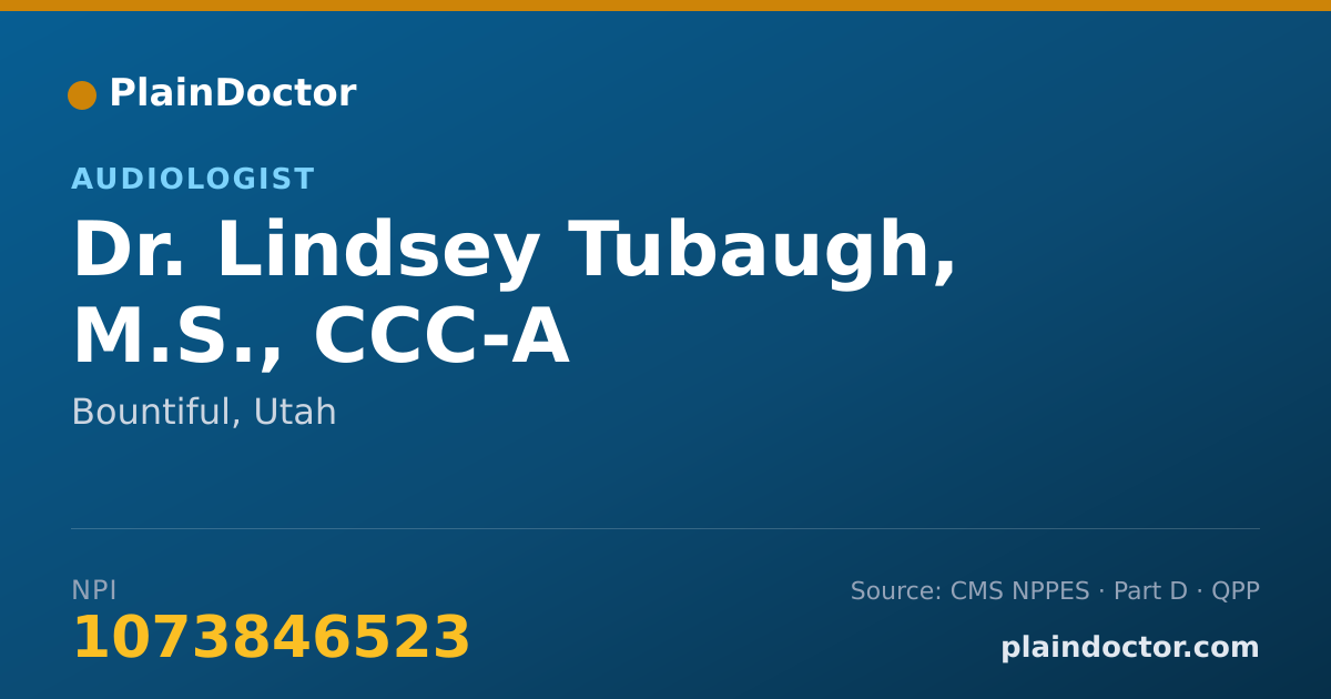 Shareable card for Lindsey Tubaugh, M.S., CCC-A - Audiologist, Bountiful, UT