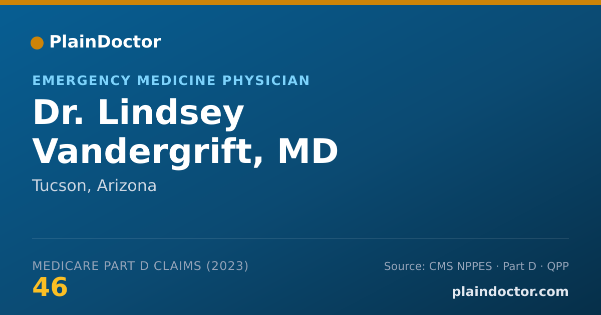 Shareable card for Lindsey Vandergrift, MD - Emergency Medicine Physician, Tucson, AZ