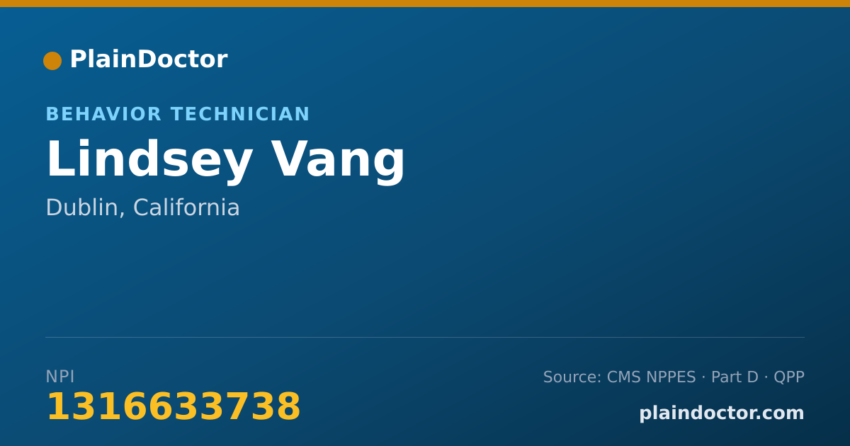 Shareable card for Lindsey Vang - Behavior Technician, Dublin, CA