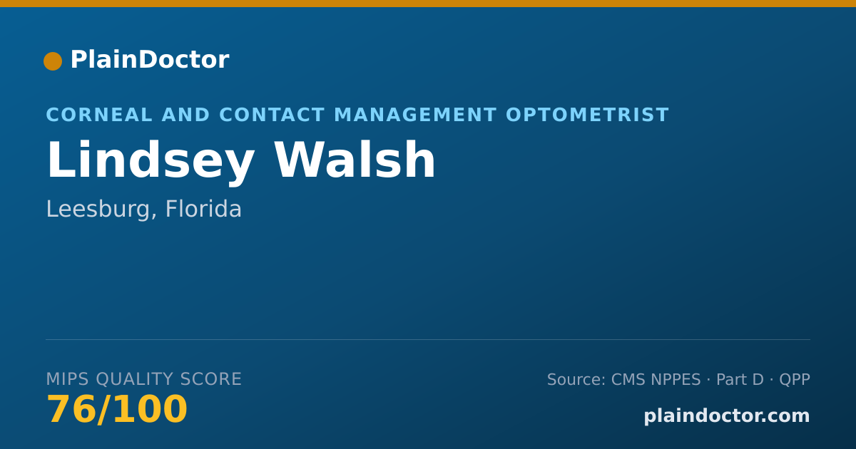 Shareable card for Lindsey Walsh - Corneal and Contact Management Optometrist, Leesburg, FL