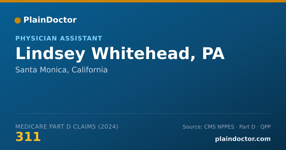 Shareable card for Lindsey Whitehead, PA - Physician Assistant, Santa Monica, CA