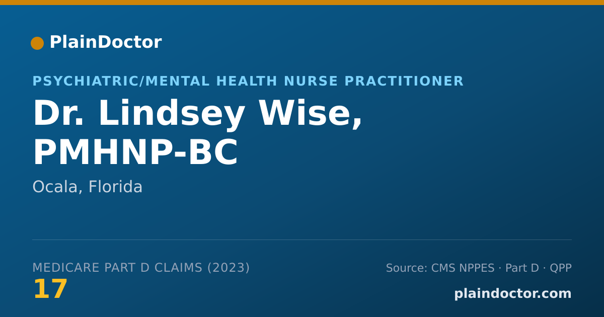 Shareable card for Lindsey Wise, PMHNP-BC - Psychiatric/Mental Health Nurse Practitioner, Ocala, FL