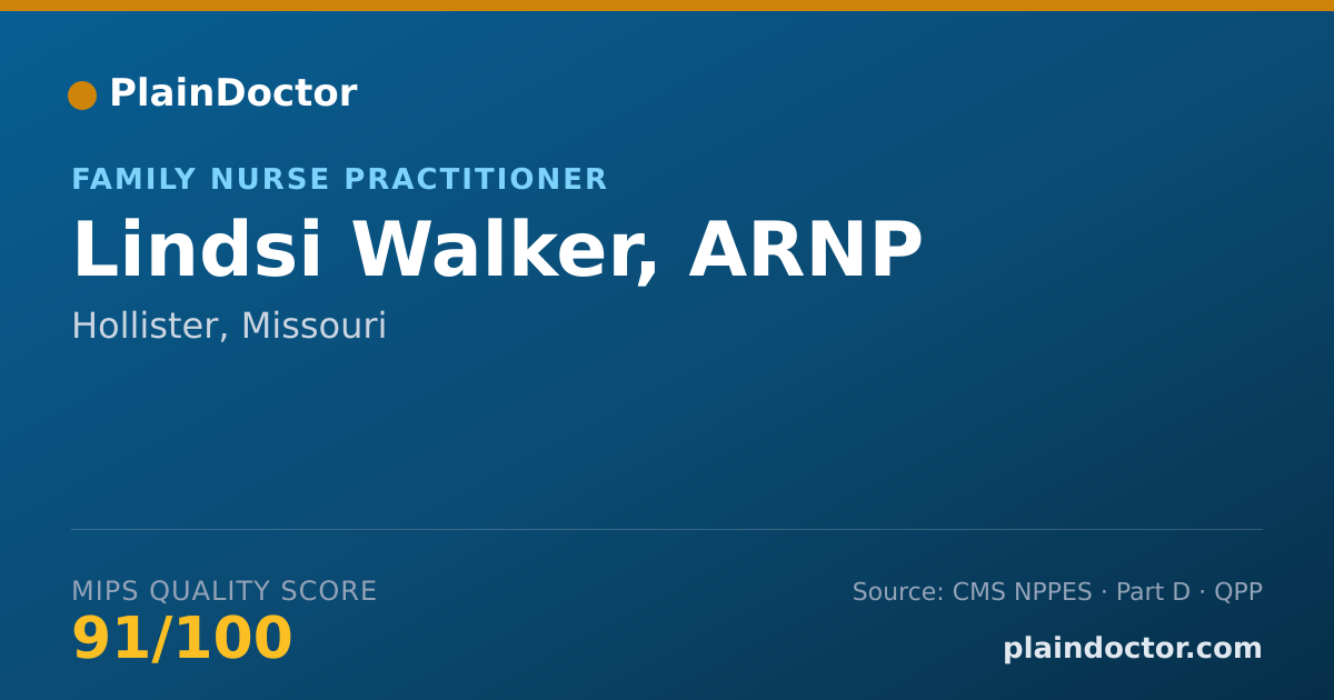 Shareable card for Lindsi Walker, ARNP - Family Nurse Practitioner, Hollister, MO