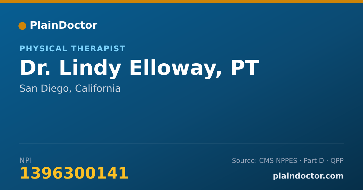 Shareable card for Lindy Elloway, PT - Physical Therapist, San Diego, CA
