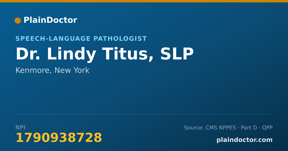 Shareable card for Lindy Titus, SLP - Speech-Language Pathologist, Kenmore, NY