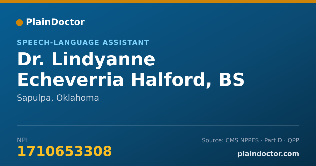 Shareable card for Lindyanne Echeverria Halford, BS - Speech-Language Assistant, Sapulpa, OK