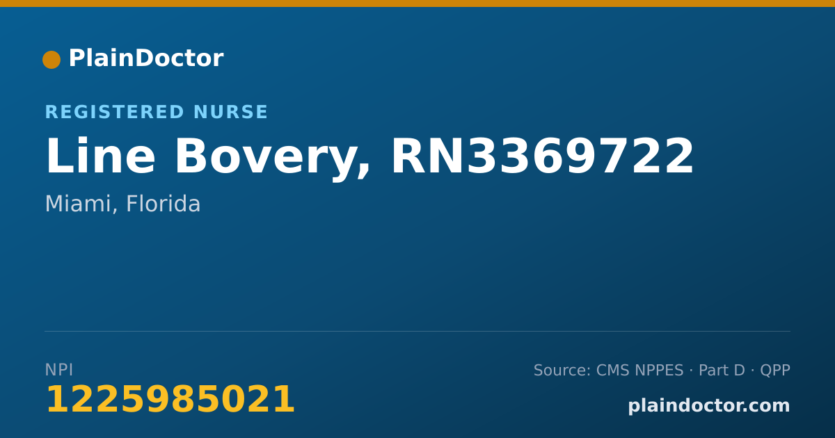 Shareable card for Line Bovery, RN3369722 - Registered Nurse, Miami, FL