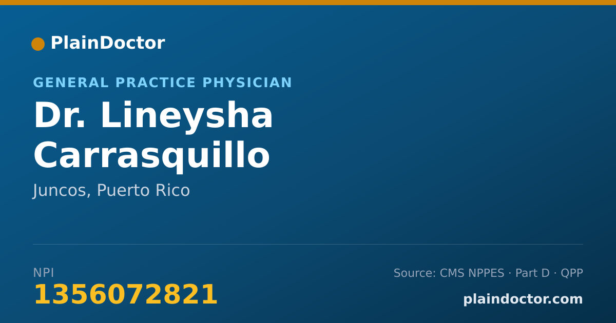 Shareable card for Lineysha Carrasquillo Carrasquillo, MD - General Practice Physician, Juncos, PR