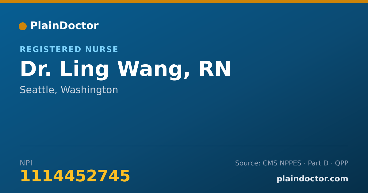 Shareable card for Ling Wang, RN - Registered Nurse, Seattle, WA