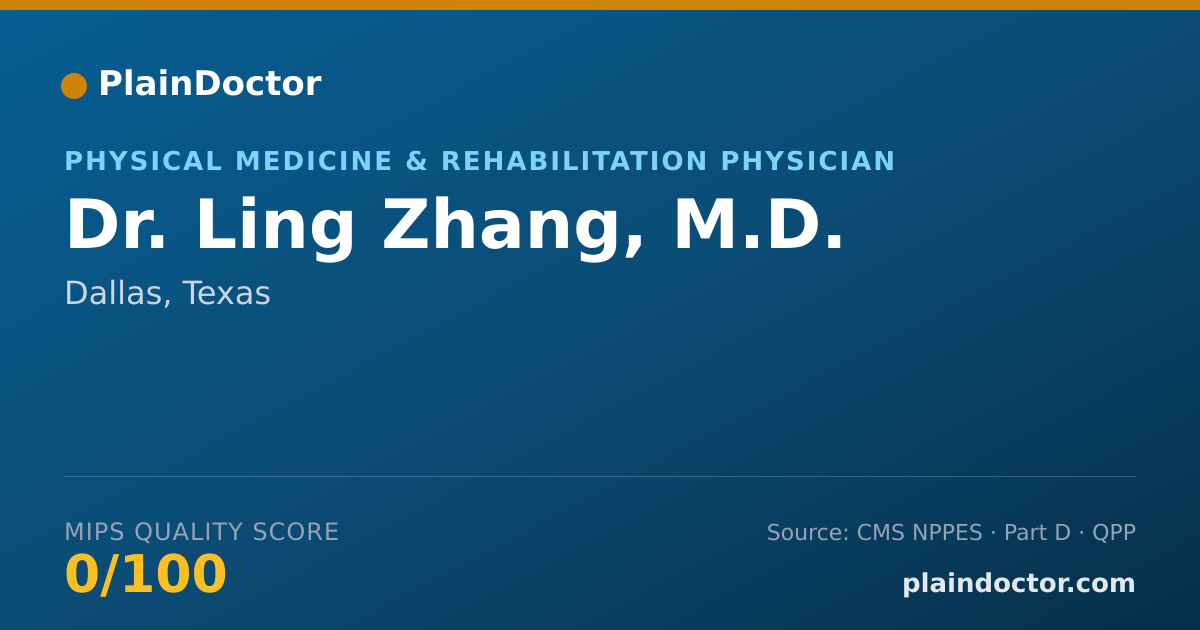 Shareable card for Ling Zhang, M.D. - Physical Medicine & Rehabilitation Physician, Dallas, TX