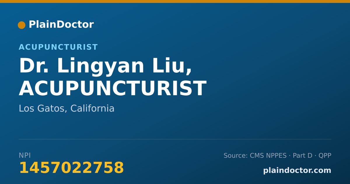 Shareable card for Lingyan Liu, ACUPUNCTURIST - Acupuncturist, Los Gatos, CA