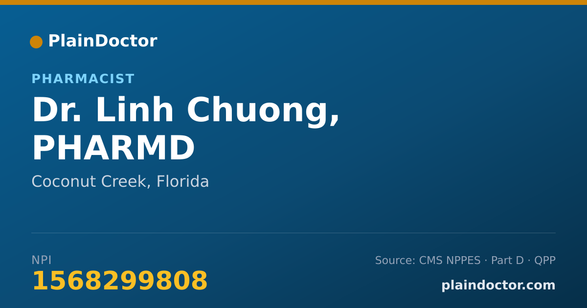 Shareable card for Linh Chuong, PHARMD - Pharmacist, Coconut Creek, FL