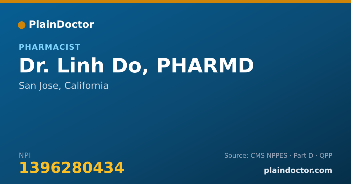 Shareable card for Linh Do, PHARMD - Pharmacist, San Jose, CA