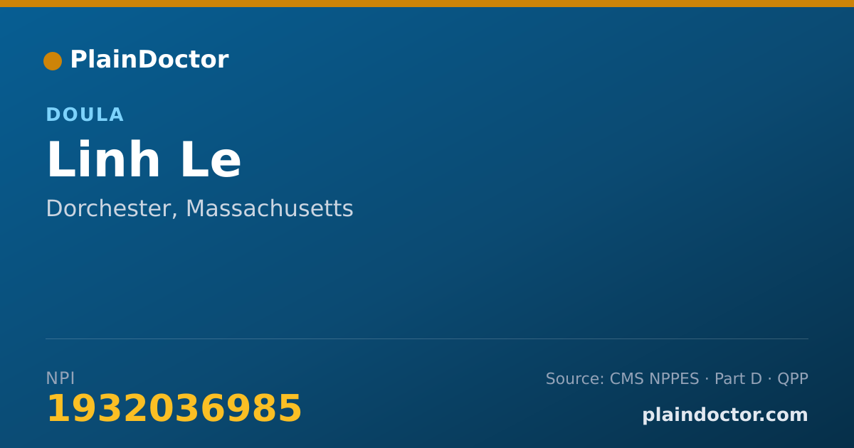 Shareable card for Linh Le - Doula, Dorchester, MA