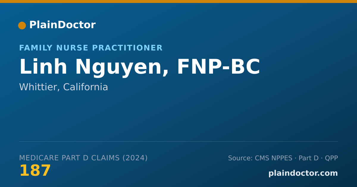 Shareable card for Linh Nguyen, FNP-BC - Family Nurse Practitioner, Whittier, CA