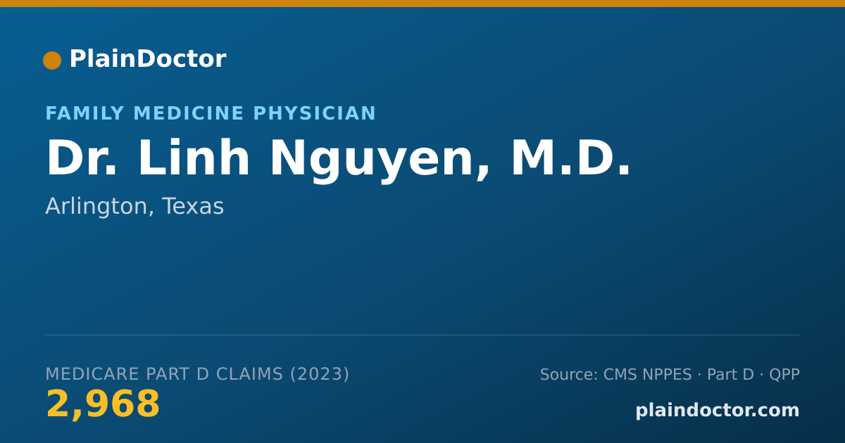 Shareable card for Linh Nguyen, M.D. - Family Medicine Physician, Arlington, TX
